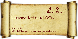 Liszov Krisztián névjegykártya